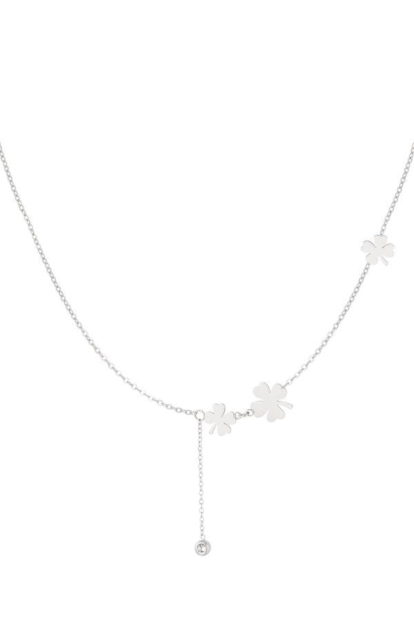 Clover women necklace stainless steel - Silver & Gold