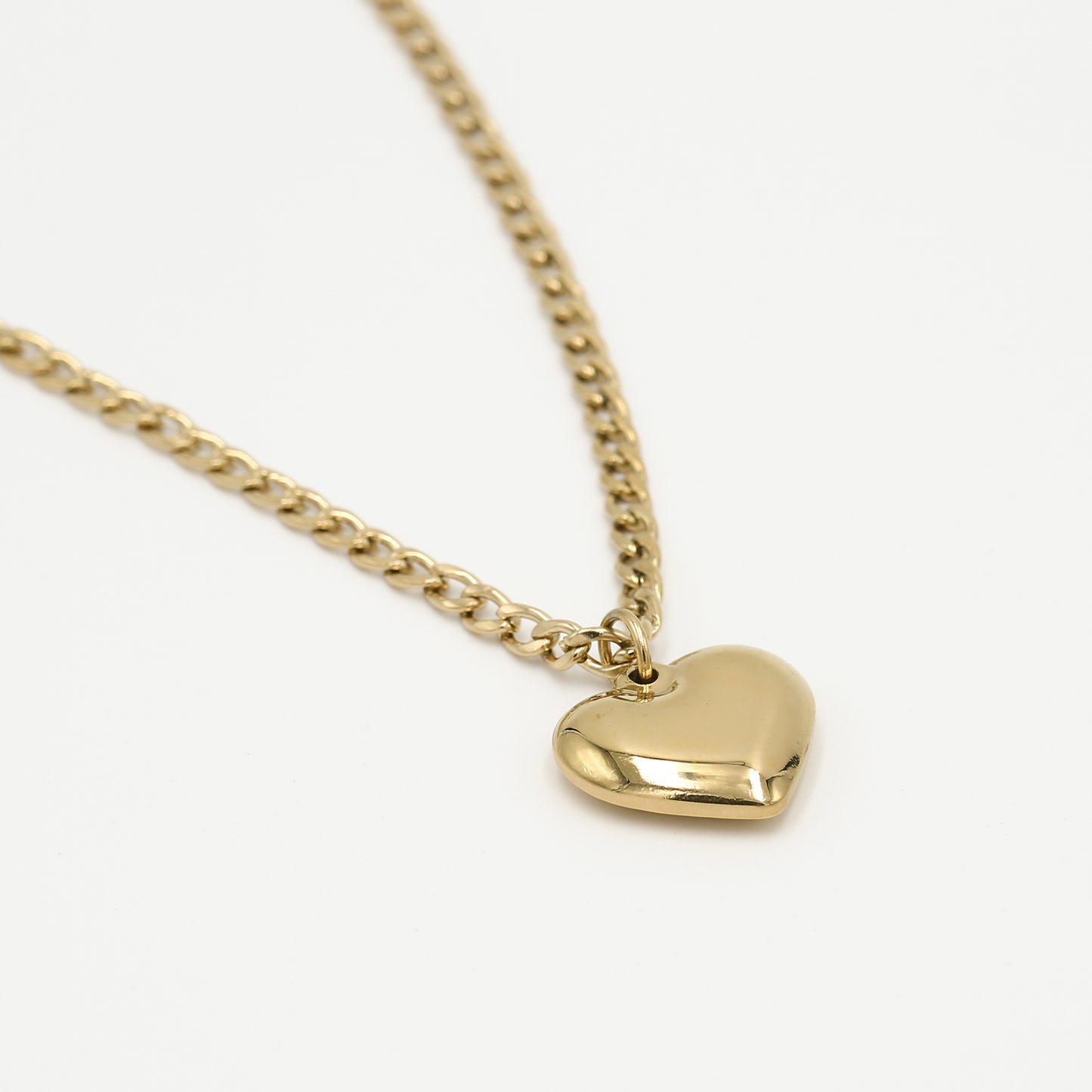 Roestvrijstalen damesketting met hartje - Goud & Zilver