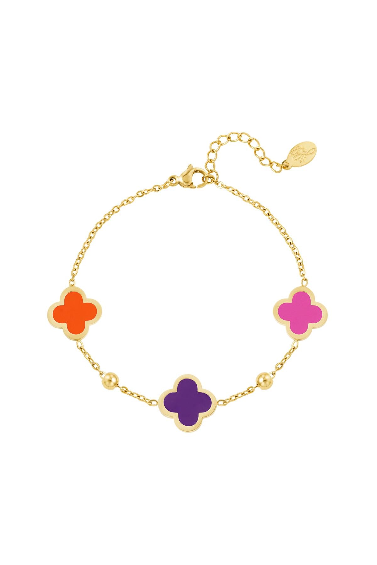 Bracelet three clovers Lavender Stainless Steel - Xrosjean