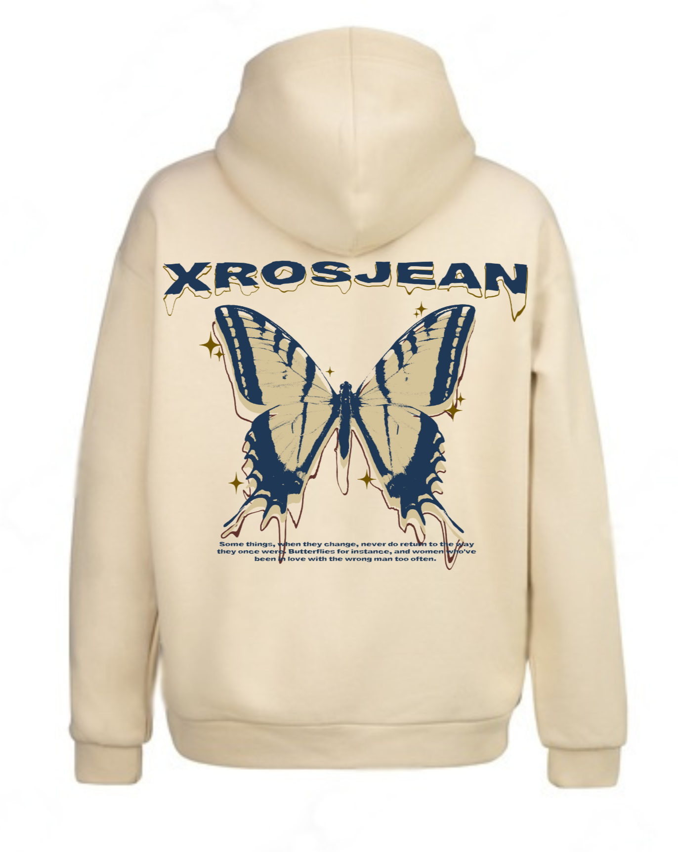Beige Xrosjean “Butterfly” Hoodie - Xrosjean
