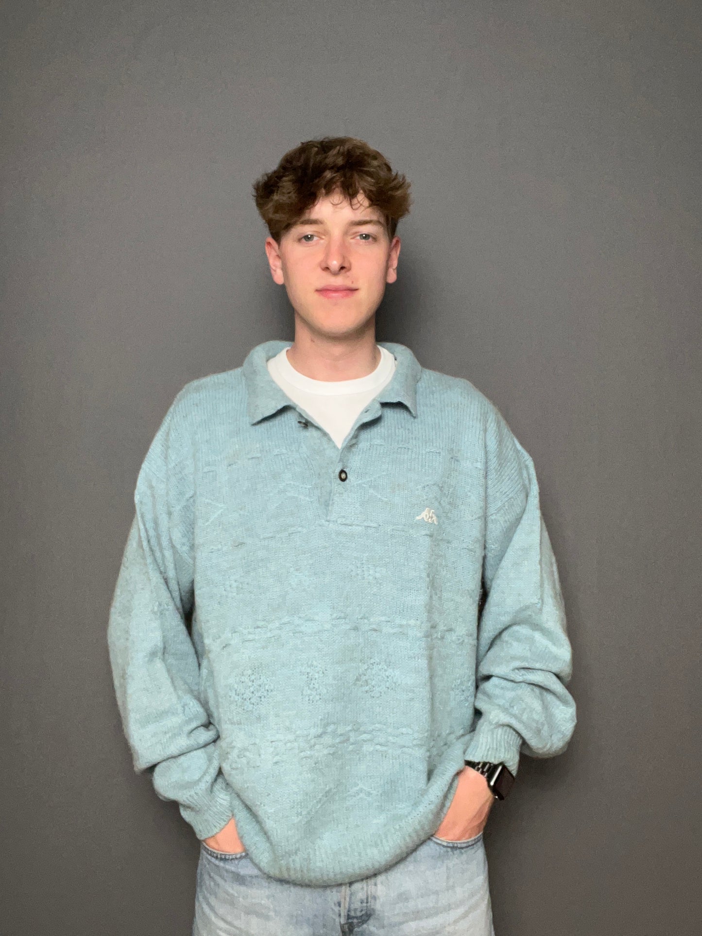 Light blue Kappa Sweater With Buttons