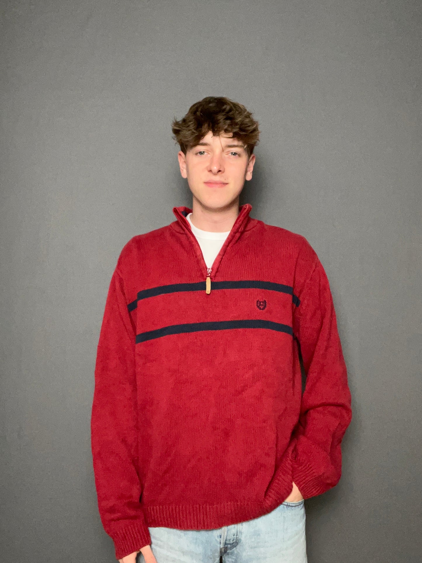 Red Chaps 1/4 Zip Sweater