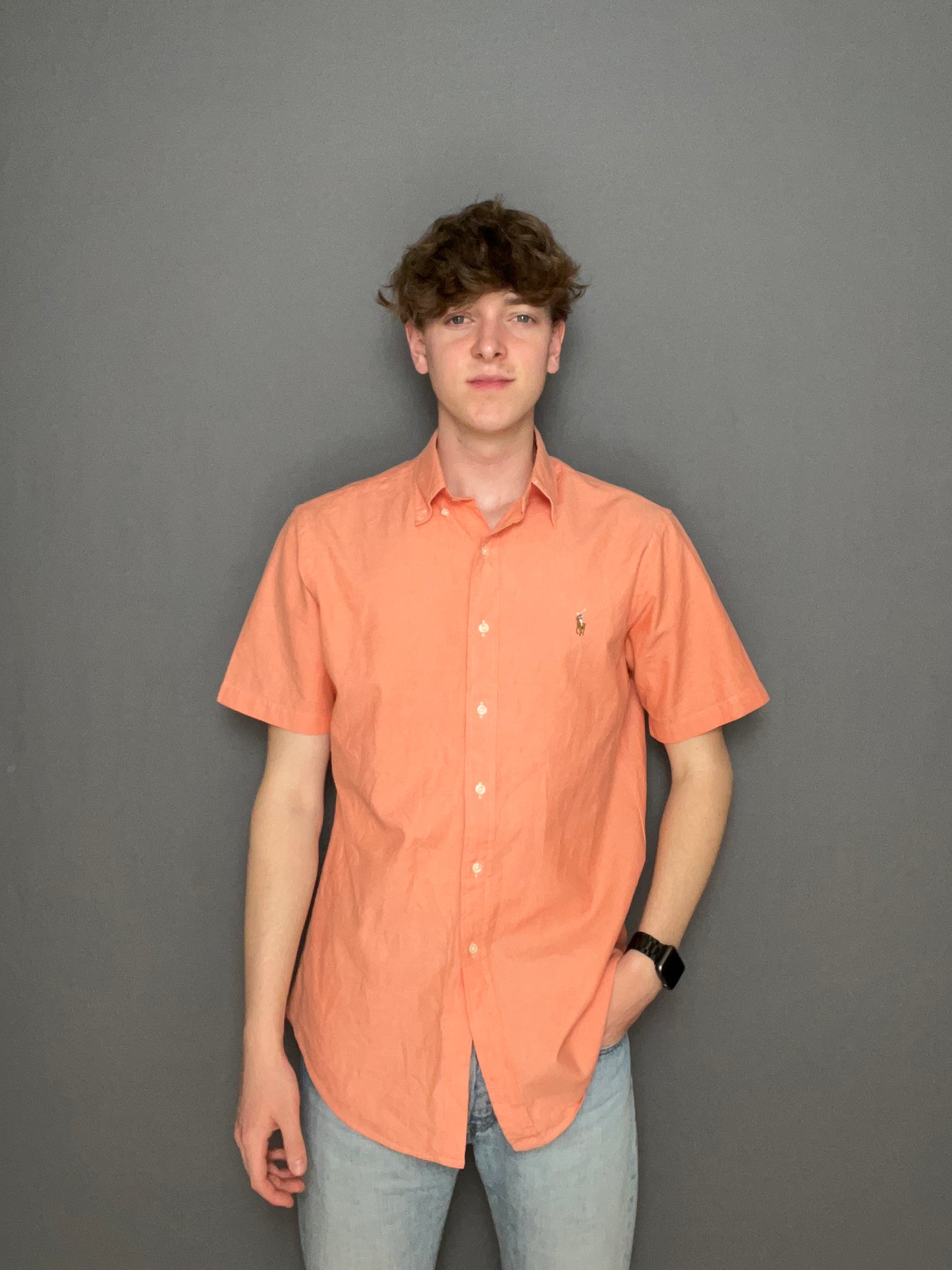 Orange short sleeve Ralph Lauren shirt