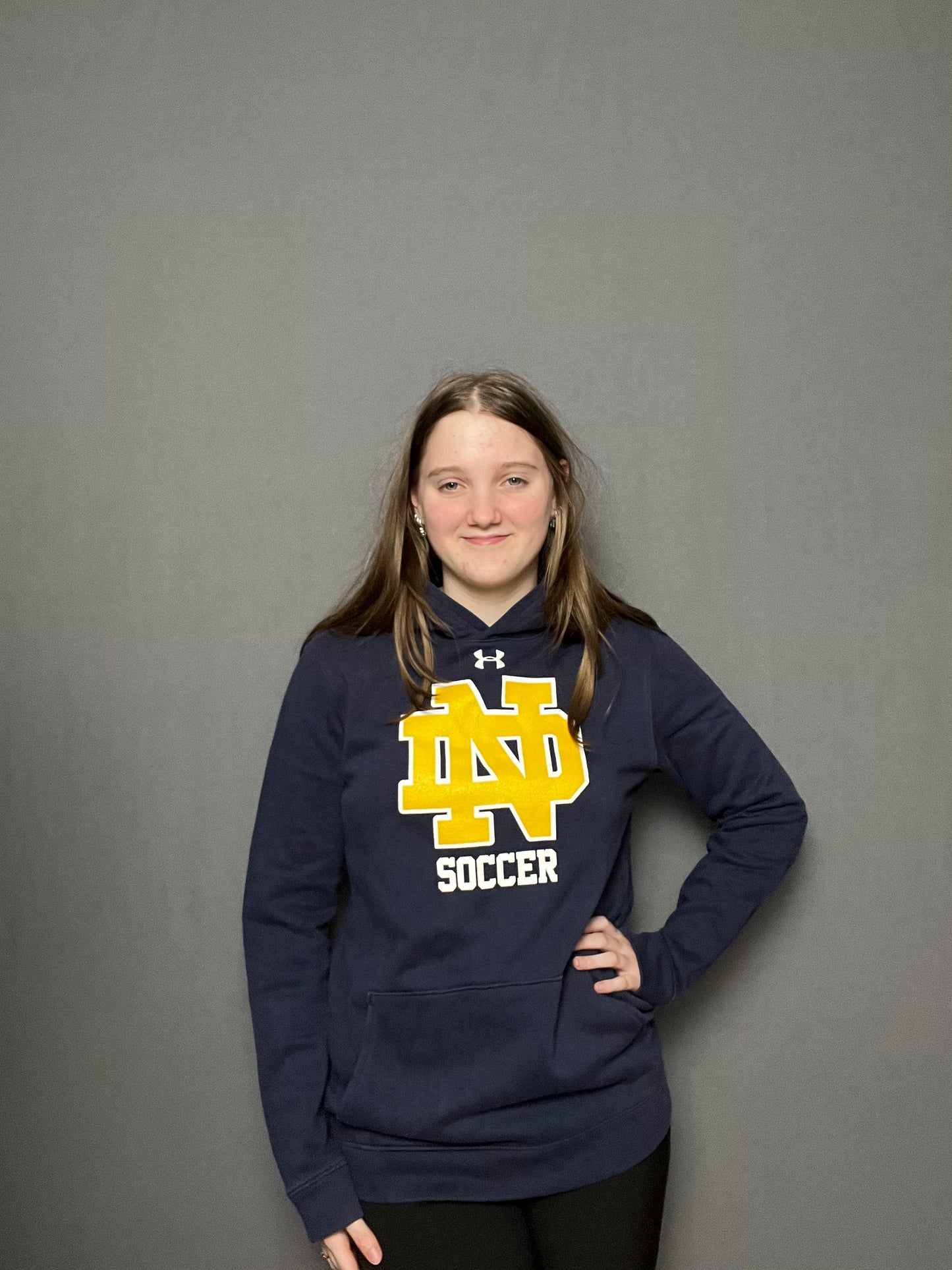 Marineblauwe Under Armour “notre dame FC” hoodie