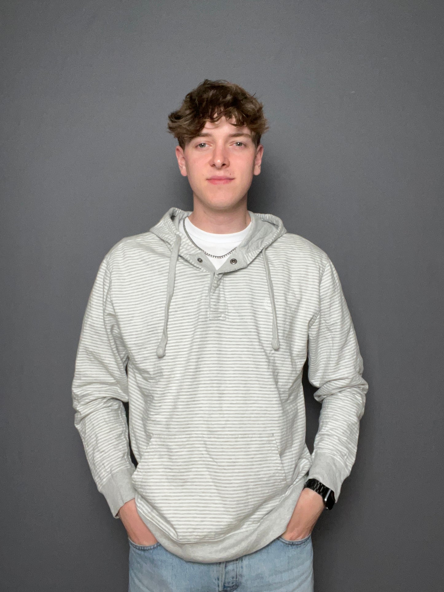 Grey and White Chaps Hoodie