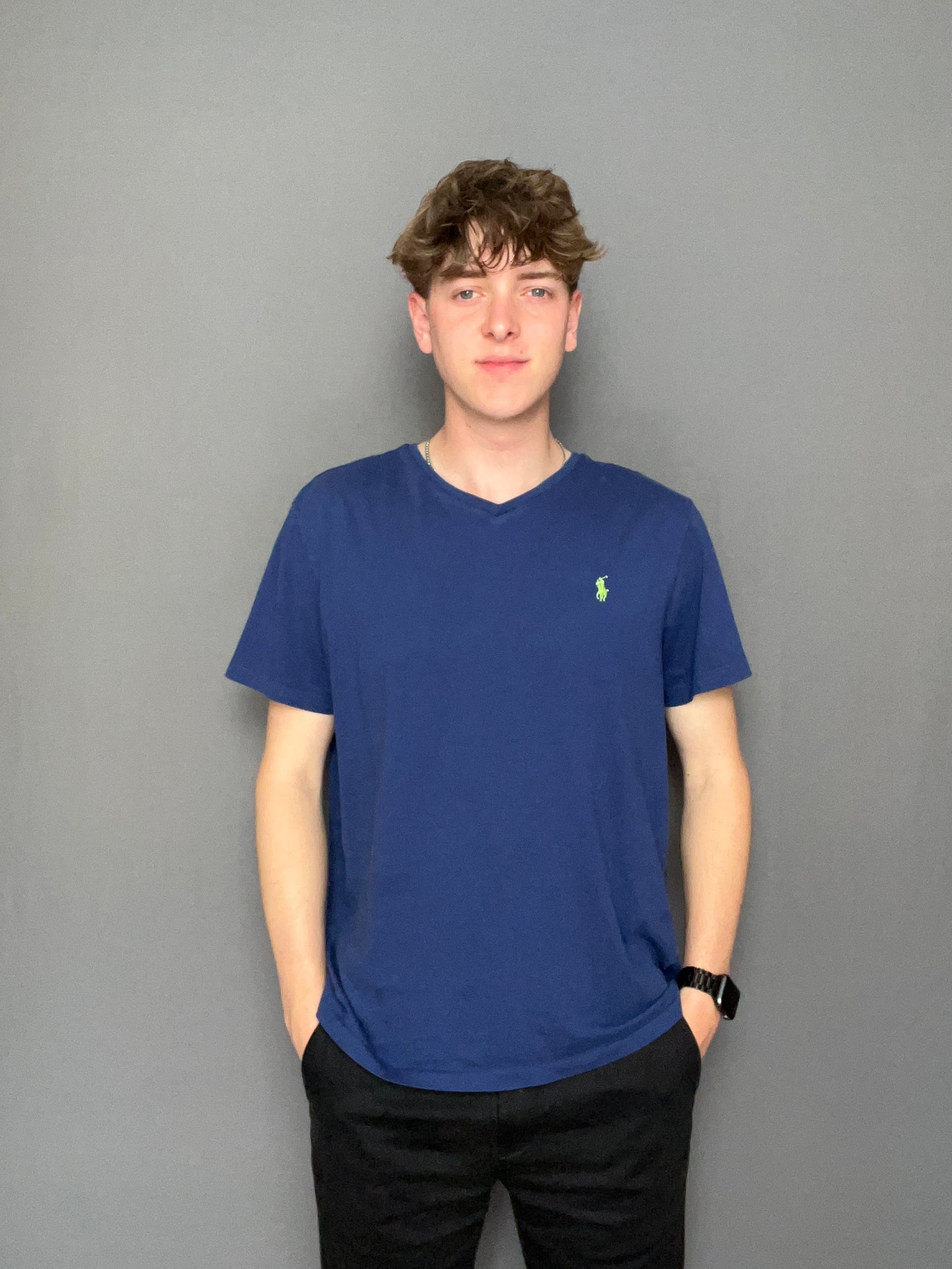 Blue Ralph Lauren V-Neck T-Shirt