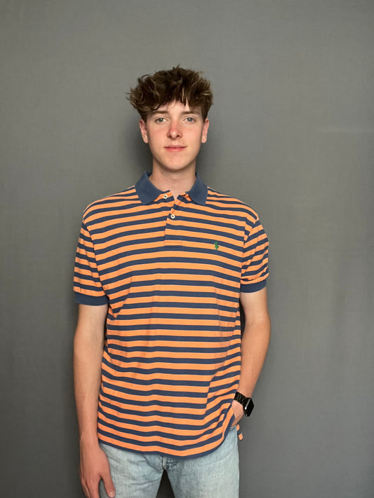 Orange striped Ralph Lauren polo