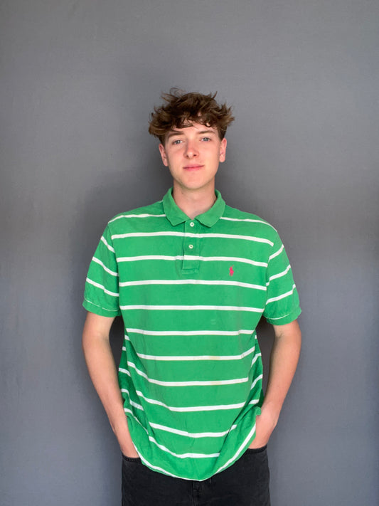 Green striped Ralph Lauren polo