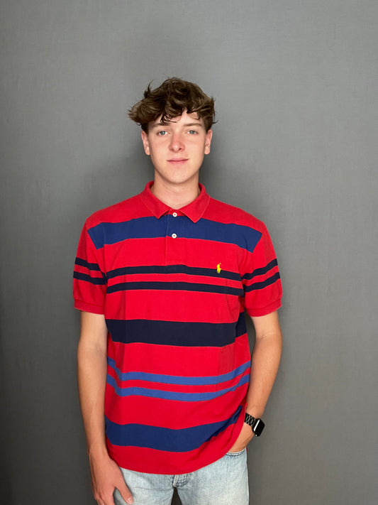 Rood gestreepte Ralph Lauren polo