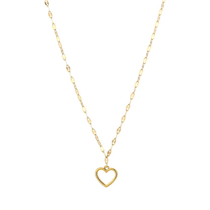 Dames open hart ketting van roestvrij staal - Zilver & Goud