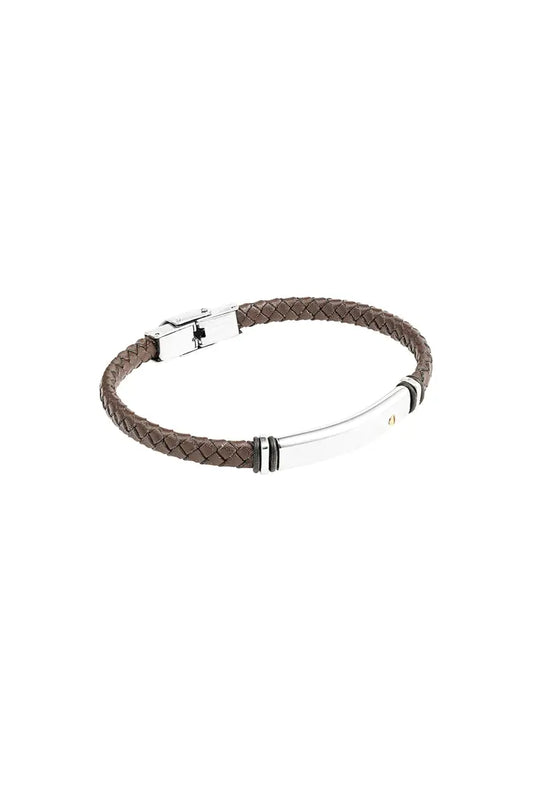 Men's bracelet braided - silver