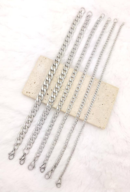 Stainless steel men bracelet - Silver