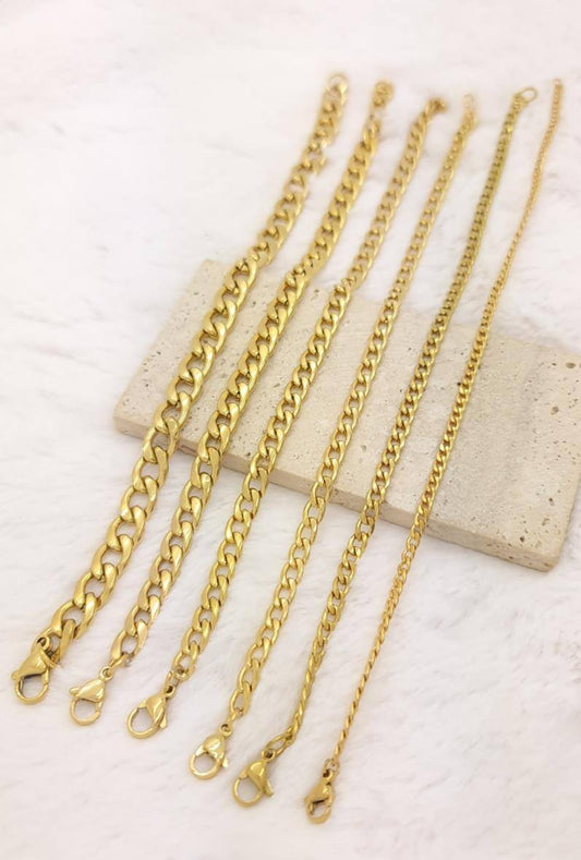 Stainless steel men bracelet - Gold