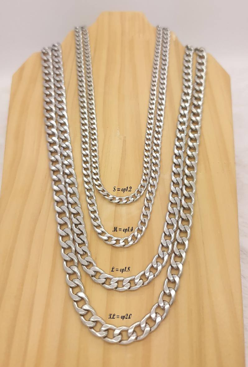 Stainless steel chain necklace men - Silver & Gold