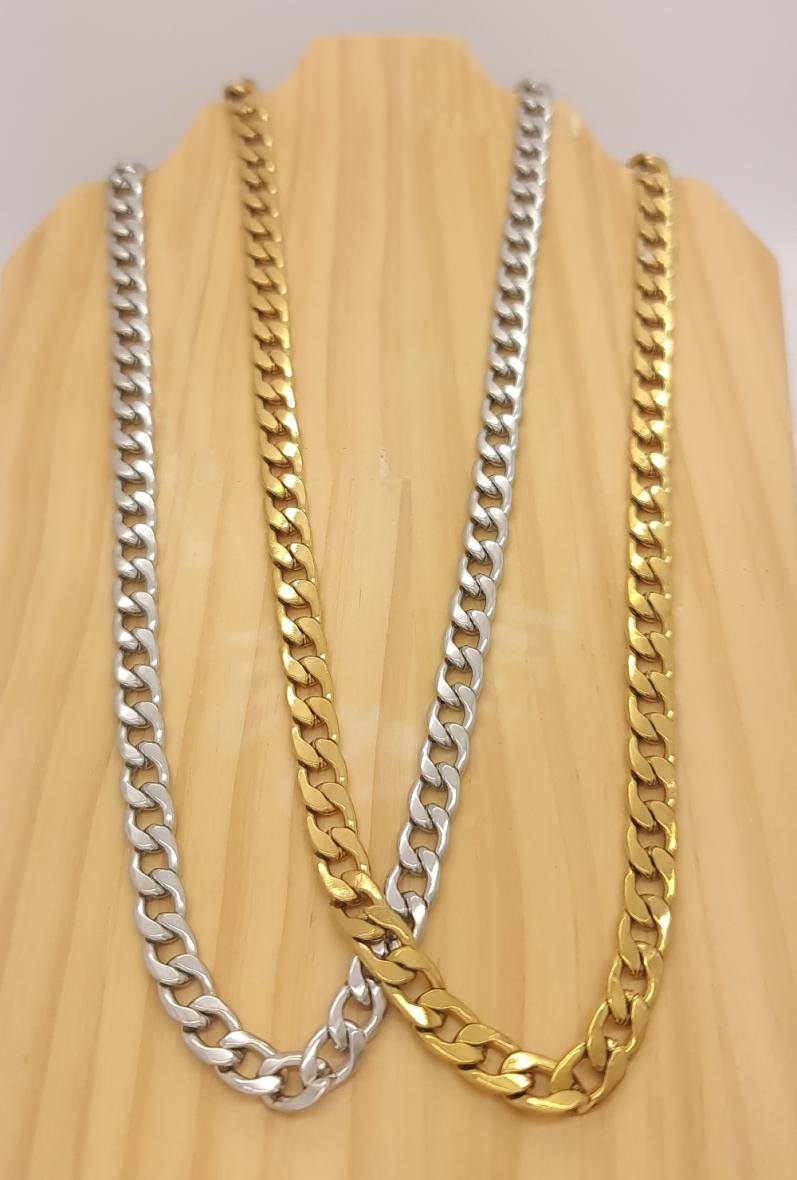 Stainless steel chain necklace men - Silver & Gold